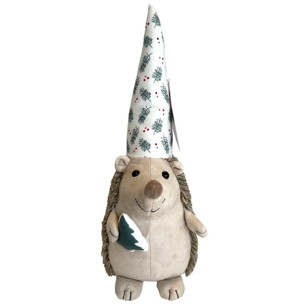 Merry Moments Holiday Christmas 18" Hedgehog Gnome Plush Toy Winter Tree GIFT